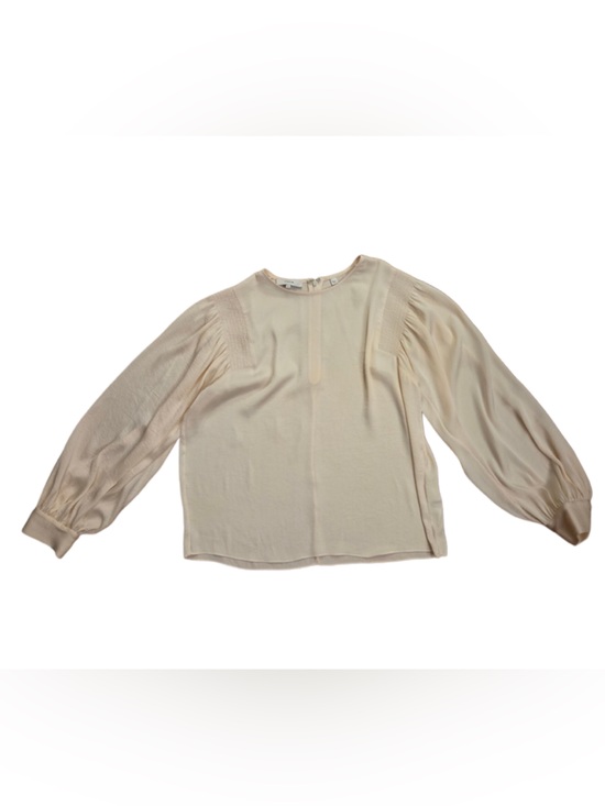 Vince Tops - Vince Cream Crew Neck Balloon-Sleeve Blouse zipper on center back.